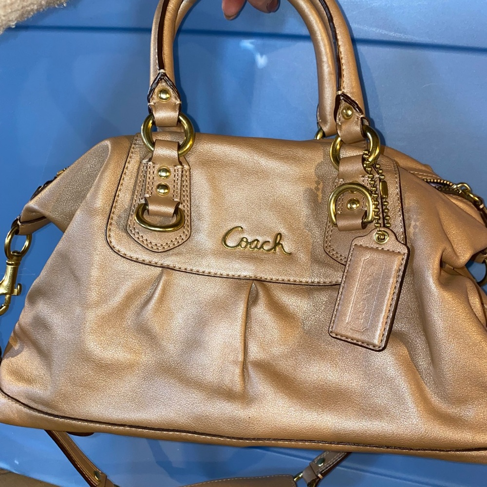 Coach Ashley Satchel in Rose Gold, like new.